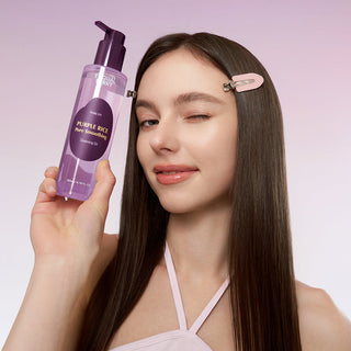 Olio detergente levigante per i pori al riso viola